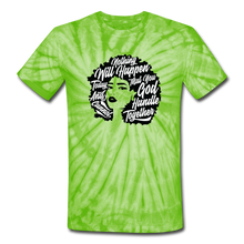 Load image into Gallery viewer, Benediction Afro Tie Dye T-Shirt - spider lime green
